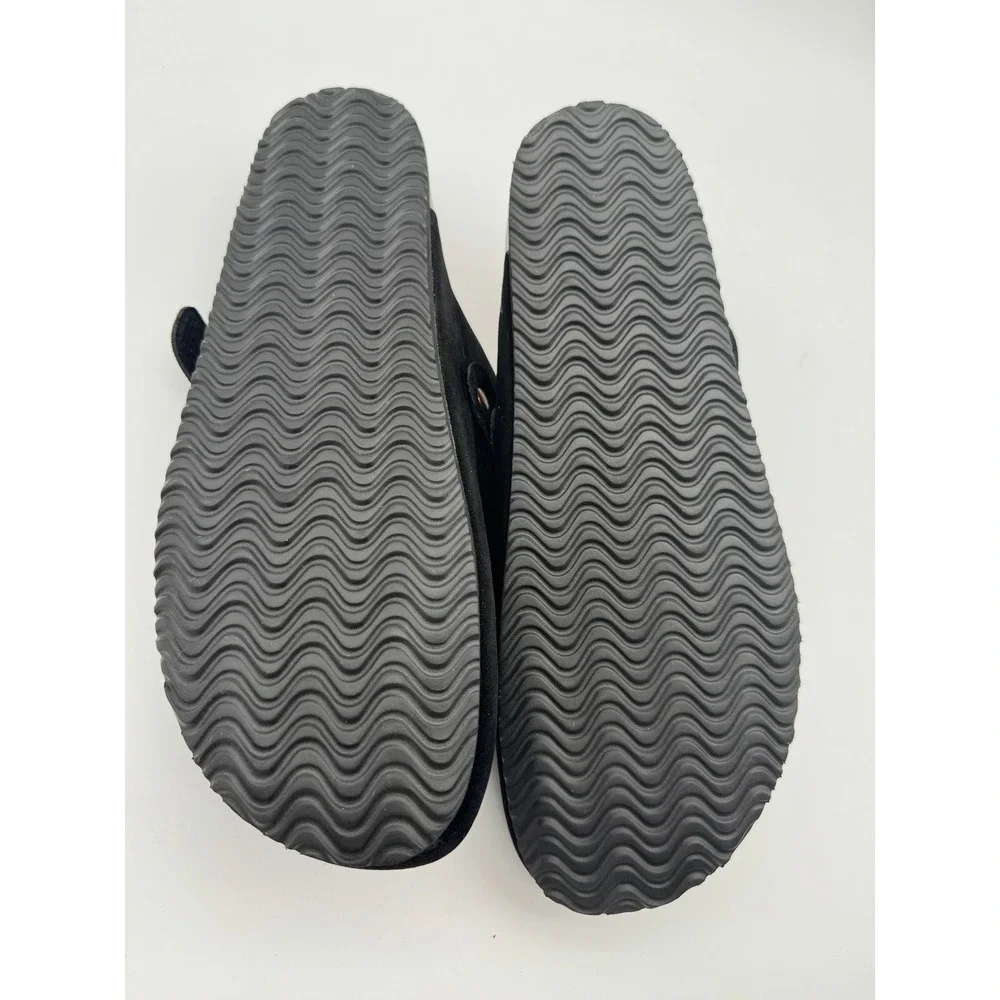 Comfort Clogs Black Suede Slip‎ On Buckle Sandals Mens US 11.5-12 EU 45